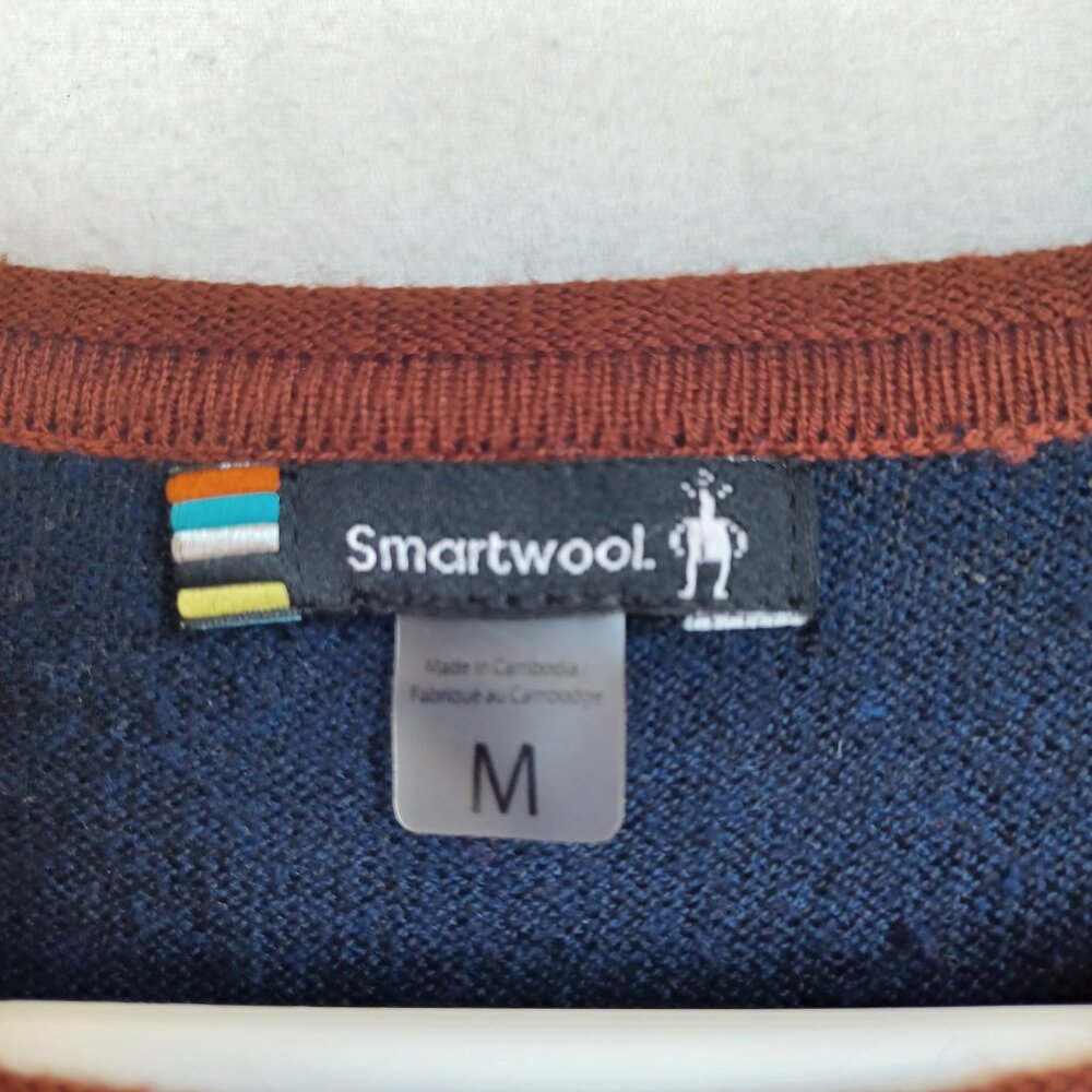 Smartwool Sweater Shadow Pine Colorblock Wool Cre… - image 5